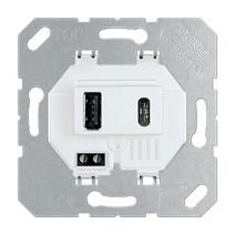 Изображение товара JUNG USB-зарядное устройство, Белый, USB тип А + USB тип С, выходной ток 3000 mA  универсальные встраиваемые механизмы