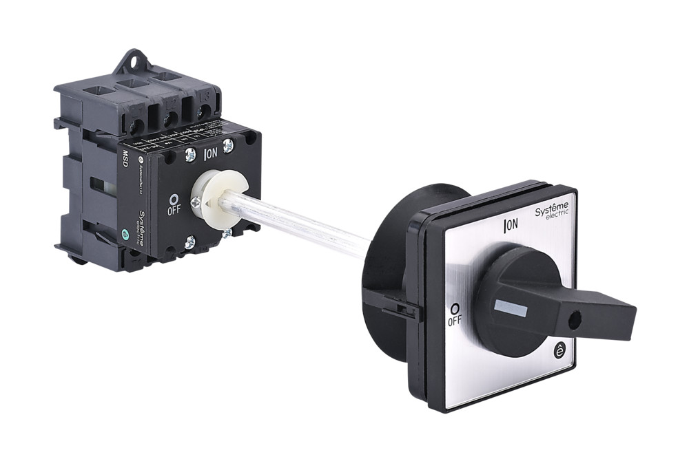 Изображение товара Systeme Electric SystemePact MSD  Выключатель-разъединитель 3P 63A IP20 с чёрной выносной рукояткой на дин-рейке/плате