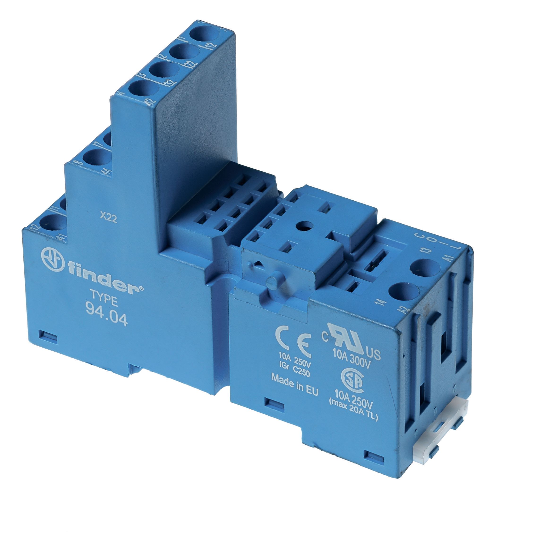 Изображение товара Синяя розетка Finder 55.32 с винтовыми клеммами для реле и таймеров