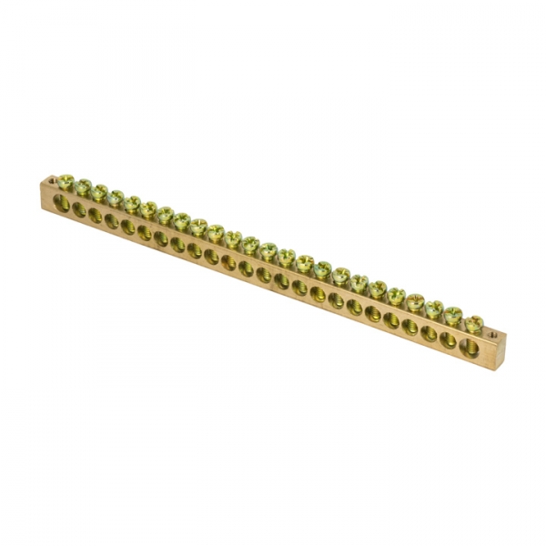 Изображение товара EKF PROxima Шина PEN ноль земля 8х12мм 24 отверстия латунь крепеж по краям