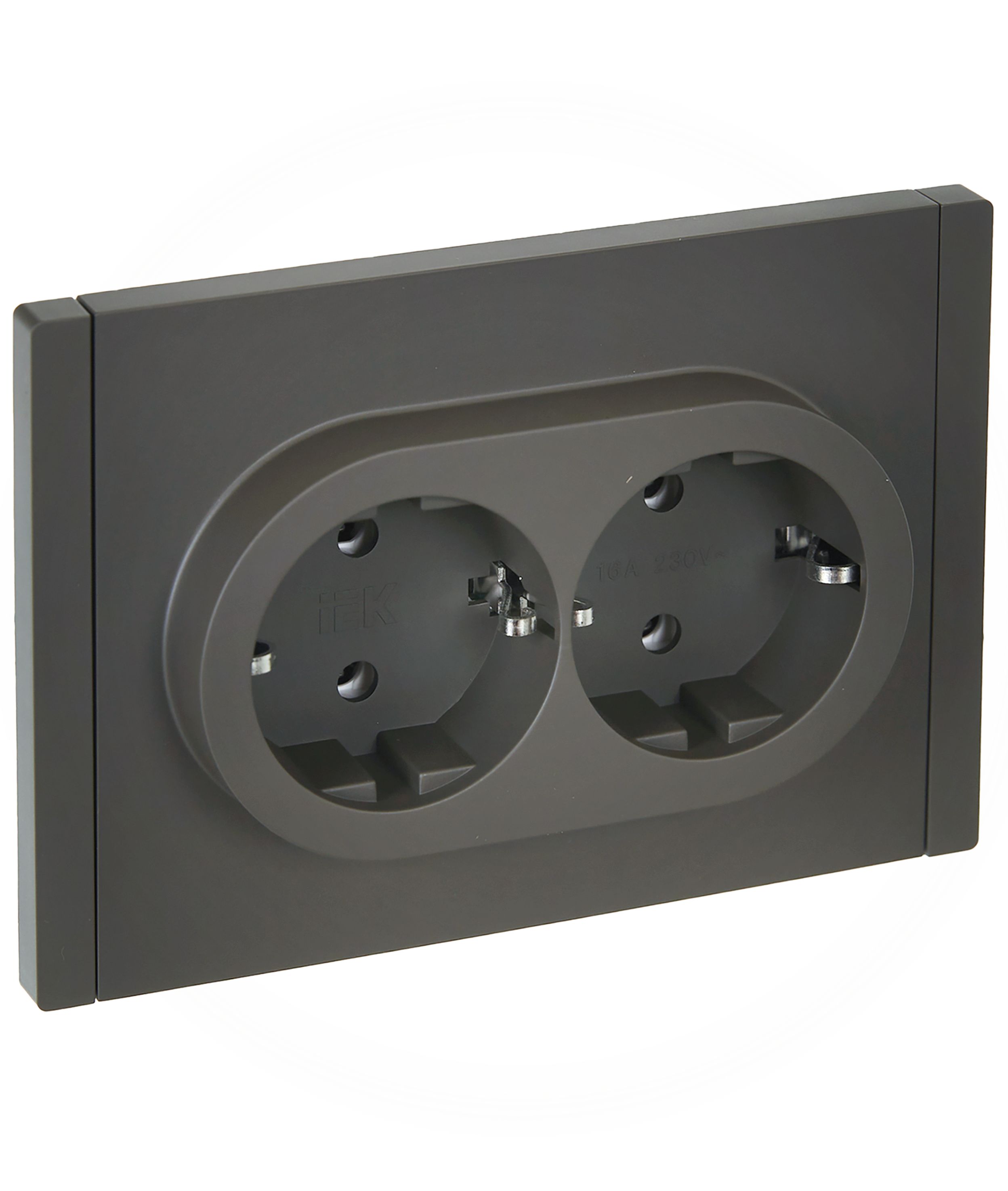 Изображение товара IEK FORTE&PIANO Серый Розетка 2-я с/з безвинтовое крепление 16А FP324