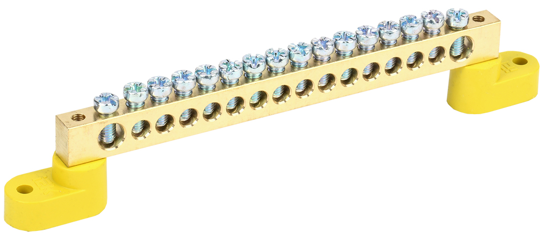 Изображение товара IEK ШНИ-8х12-16-У2-Ж - шина PE земля на двух угловых изолятор