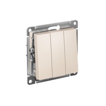 Изображение товара Systeme Electric AtlasDesign Беж Выключатель 3-клавишный сх.1+1+1, 10АХ, механизм