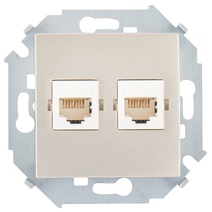 Изображение товара Simon 15 Шампань Розетка компьютерная 2-ая RJ45 кат.5е Изображение товара Simon 15 Шампань Розетка компьютерная 2-ая RJ45 кат.5е