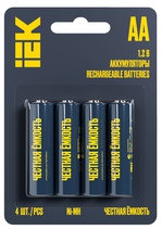 Изображение товара IEK Аккумулятор GREEN Ni-MH AA 2700мАч (4шт/блистер)