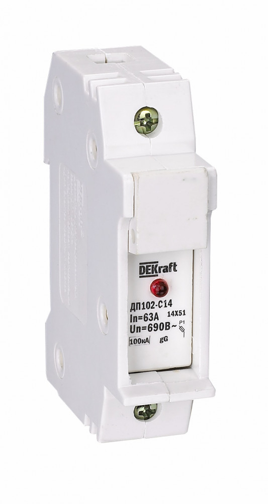 Изображение товара Dekraft Держатель предохр. типа C10 со светодиодной индикаторной лампой ДП102-С10-1P