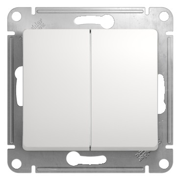 Изображение товара Systeme Electric Glossa Бел Переключатель 2-клавишный, сх.6, 10АХ