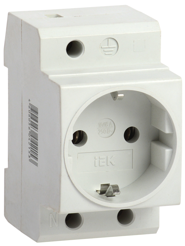 Изображение товара IEK KARAT Розетка РАр10-3-ОПс заземлением на DIN-рейку