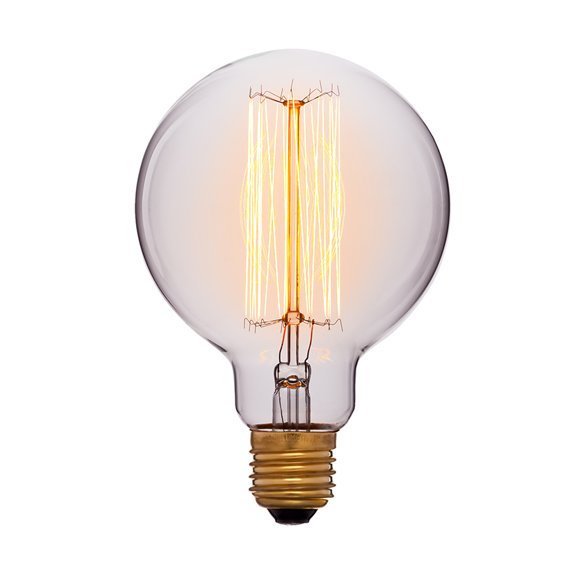 Изображение товара SUN LUMEN Лампа накаливания ретро 40W 240V E27 G95 F2 Золото