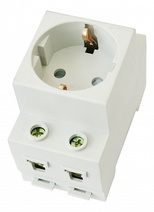 Изображение товара CHINT Розетка AC30-111 с заземляющим контактом на DIN-рейку (R)