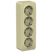 Изображение товара Systeme Electric Blanca наруж Беж Розетка 4-ая с/з со шторками, изолир. пластина 16А, 250В
