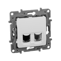 Изображение товара Legrand Etika Белый Розетка тел.+ комп. (RJ11+RJ45) 5 категория  UTP.