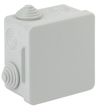 Изображение товара ЭРА Распаячная коробка KOR-80-80-50-7g открытой установки серая 80х80х50мм с гермовводами 7 вх. IP54