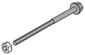 Изображение товара ABB Болт нейлоновый W 195мм 4000A комплект 10 шт