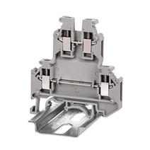 Изображение товара DKC Nuputuk Клемма двухуровневая, винтовой зажим, 4 точки подключения, 2.5 кв.мм, серая