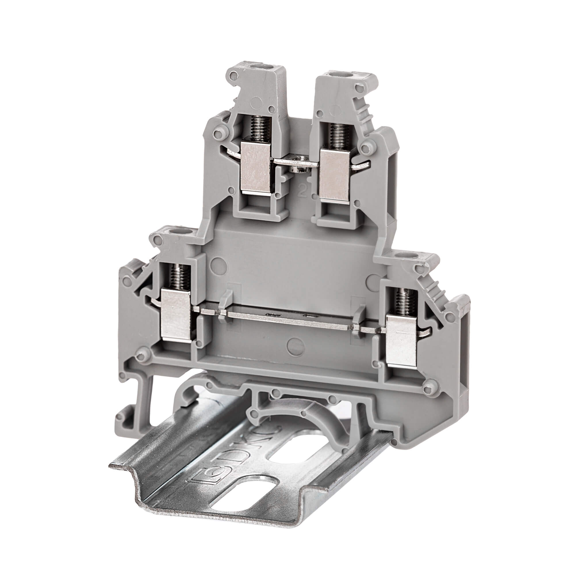 Изображение товара Клемма двухуровневая DKC Nuputuk 4–проводная, 2.5 мм², серый