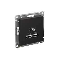 Изображение товара Systeme Electric AtlasDesign Карбон USB, 5В, 1 порт x 2,1 А, 2 порта х 1,05 А, механизм