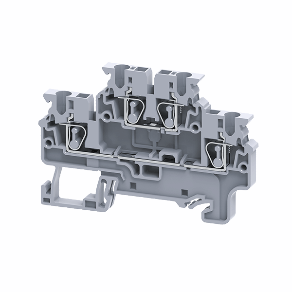 Изображение товара КЭАЗ Клеммы двухярусные пружинная OptiClip CXDL-2,5-2L-I-серый.