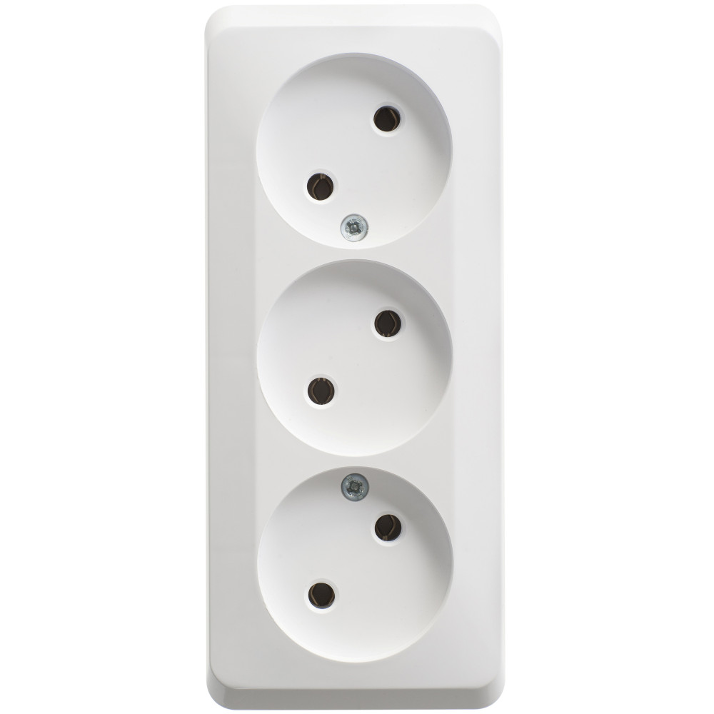 Изображение товара Systeme Electric Этюд наруж Бел Розетка 3-ая б/з без шторок 16А 250B