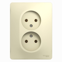 Изображение товара Systeme Electric Glossa Беж Розетка 2-я б/з (в сборе с рамкой)