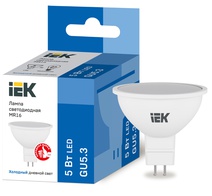 Изображение товара IEK Лампа светодиодная ECO MR16 софит 5Вт 230В 6500К GU5.3