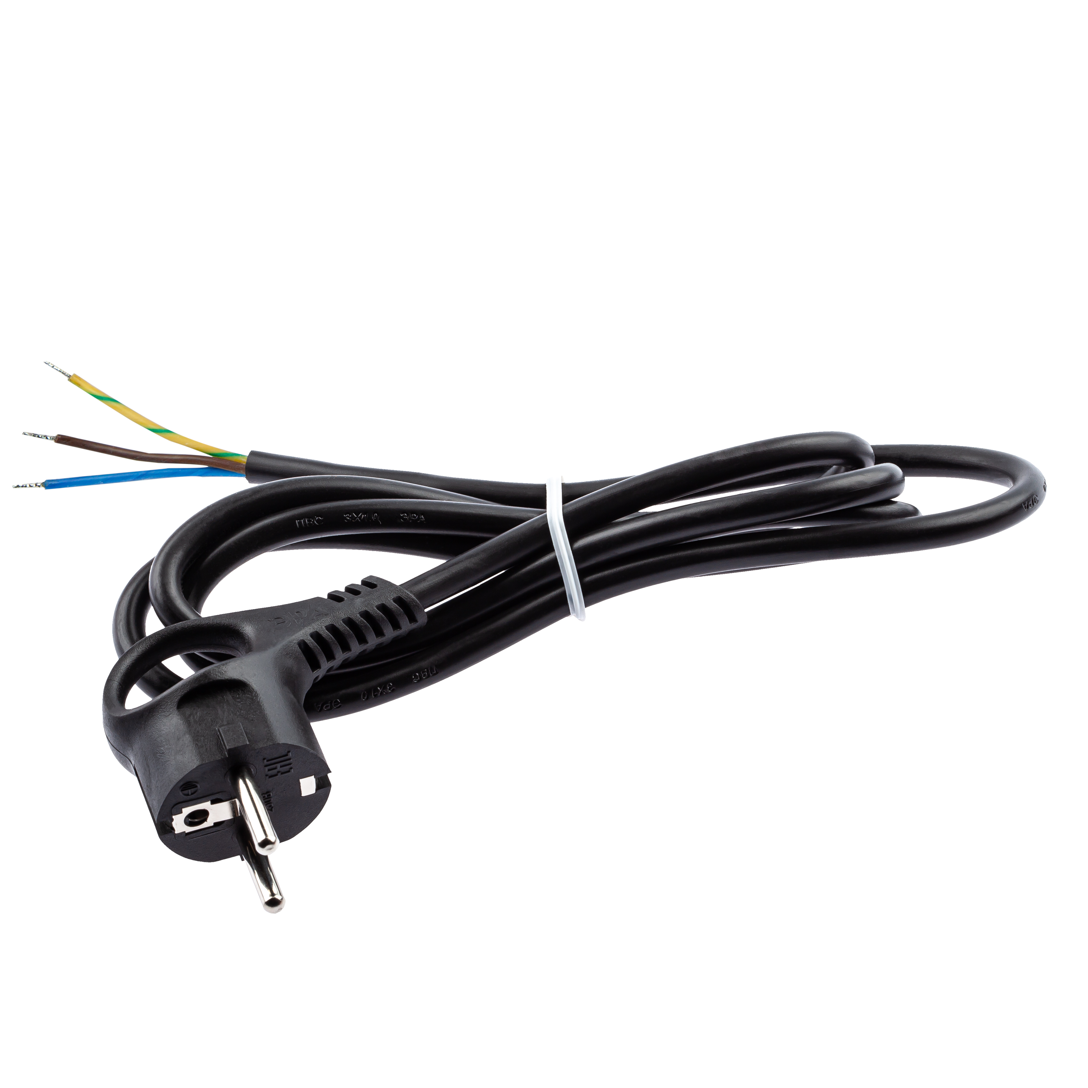 Изображение товара ЭРА Шнур сетевой с вилкой U-3x1-5m-B с заземлением 5м ПВС 3x1мм2 черный