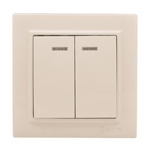 Изображение товара EKF Basic Минск Бежевый Выключатель 2-кл с индикатором, 10А, СП.