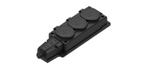 Изображение товара Systeme Electric MultiSet Черная Колодка 3х розетка 2К+З каучуковая 16А/250В IP44