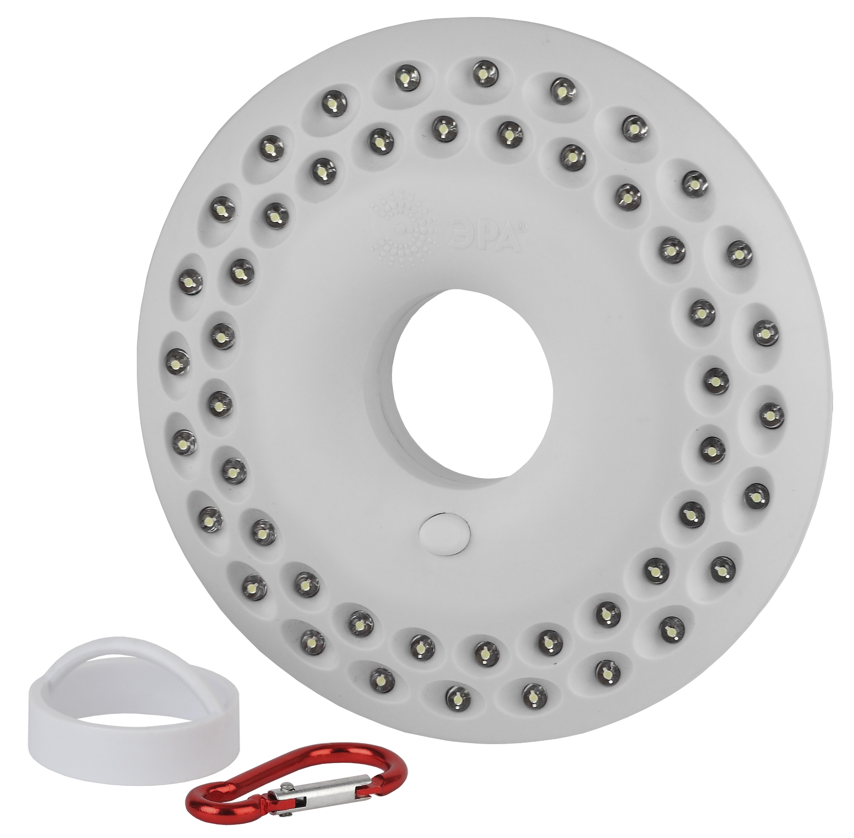 Изображение товара ЭРА Фонарь кемпинговый светодиодный KB-601 "НЛО" на батарейках с магнитом и карабином походный яркий светильник