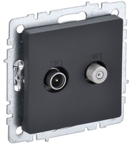 Изображение товара IEK BRITE BASE Графит Розетка двойная TV+SAT РТВ/РСп12-БрГ