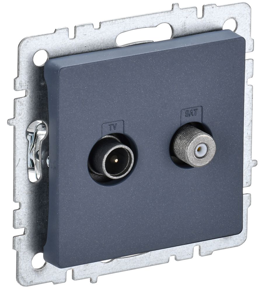 Изображение товара IEK BRITE BASE Маренго Розетка двойная TV+SAT РТВ/РСп12-БрМ