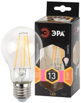 Изображение товара Лампа филаментная ЭРА F-LED A60-13W-827-E27 с теплым светом 2700 K Изображение товара Лампа филаментная ЭРА F-LED A60-13W-827-E27 с теплым светом 2700 K