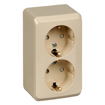 Изображение товара Systeme Electric Этюд наруж Крем Розетка 2-ая с/з со шторками