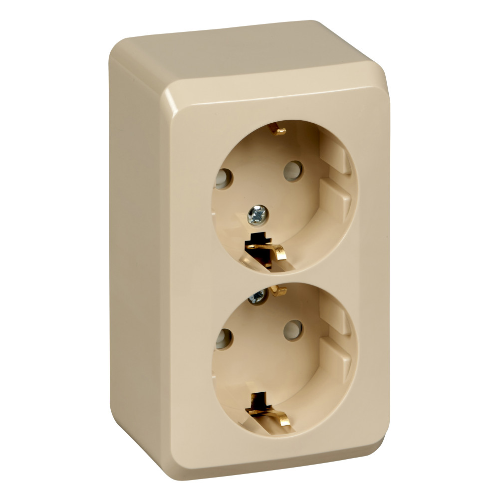 Изображение товара Systeme Electric Этюд наруж Крем Розетка 2-ая с/з со шторками