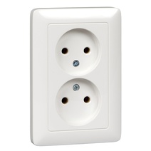 Изображение товара Systeme Electric ХИТ внутр Бел Розетка 2-ая б/з без шторок, 16А, 250В