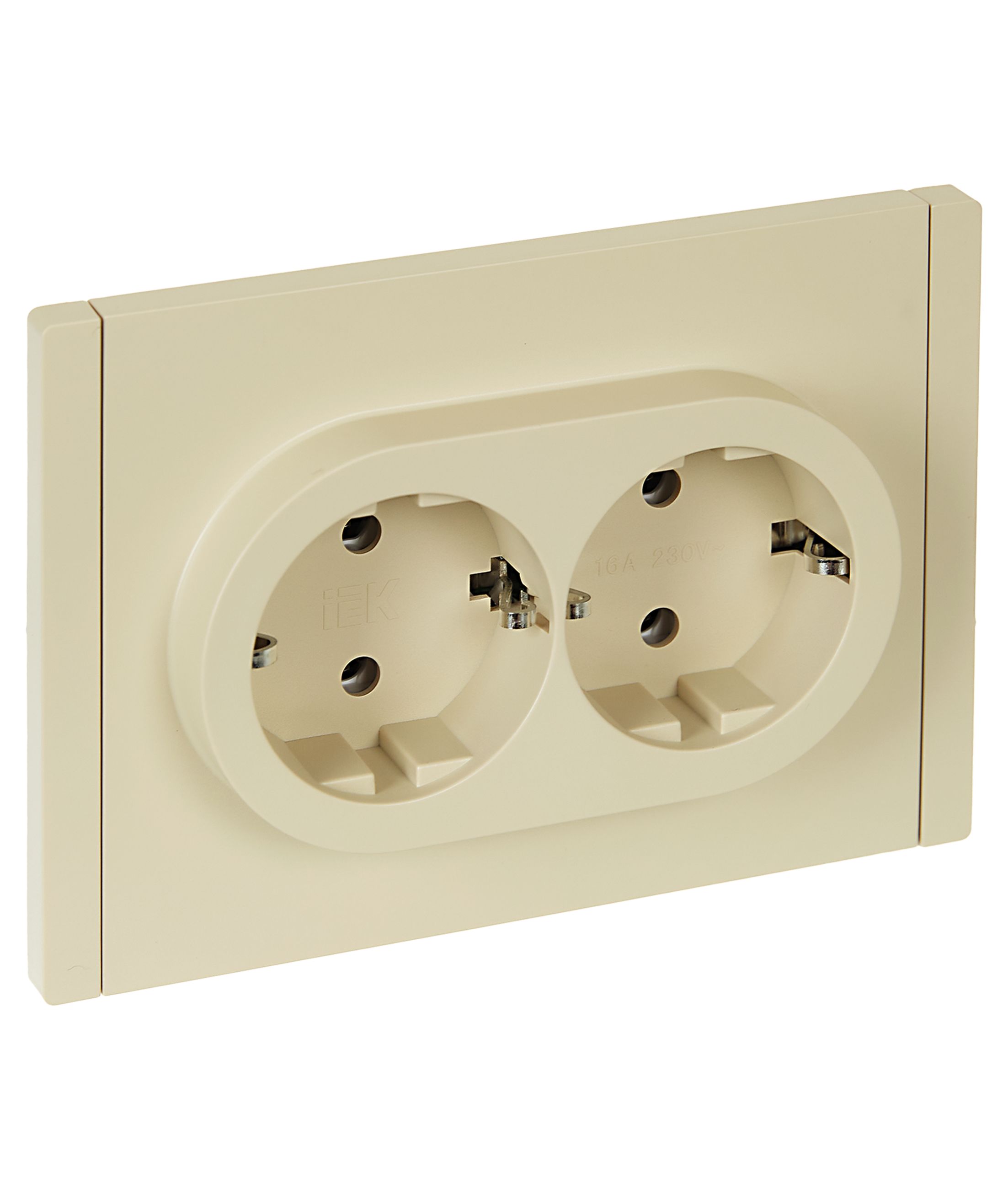 Изображение товара IEK FORTE&PIANO Ваниль Розетка 2-я с/з безвинтовое крепление 16А FP424