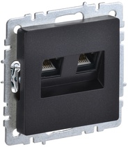 Изображение товара IEK BRITE BASE Черный Розетка комп. 2-ая RJ45 кат.6 РК11-2-БрЧ