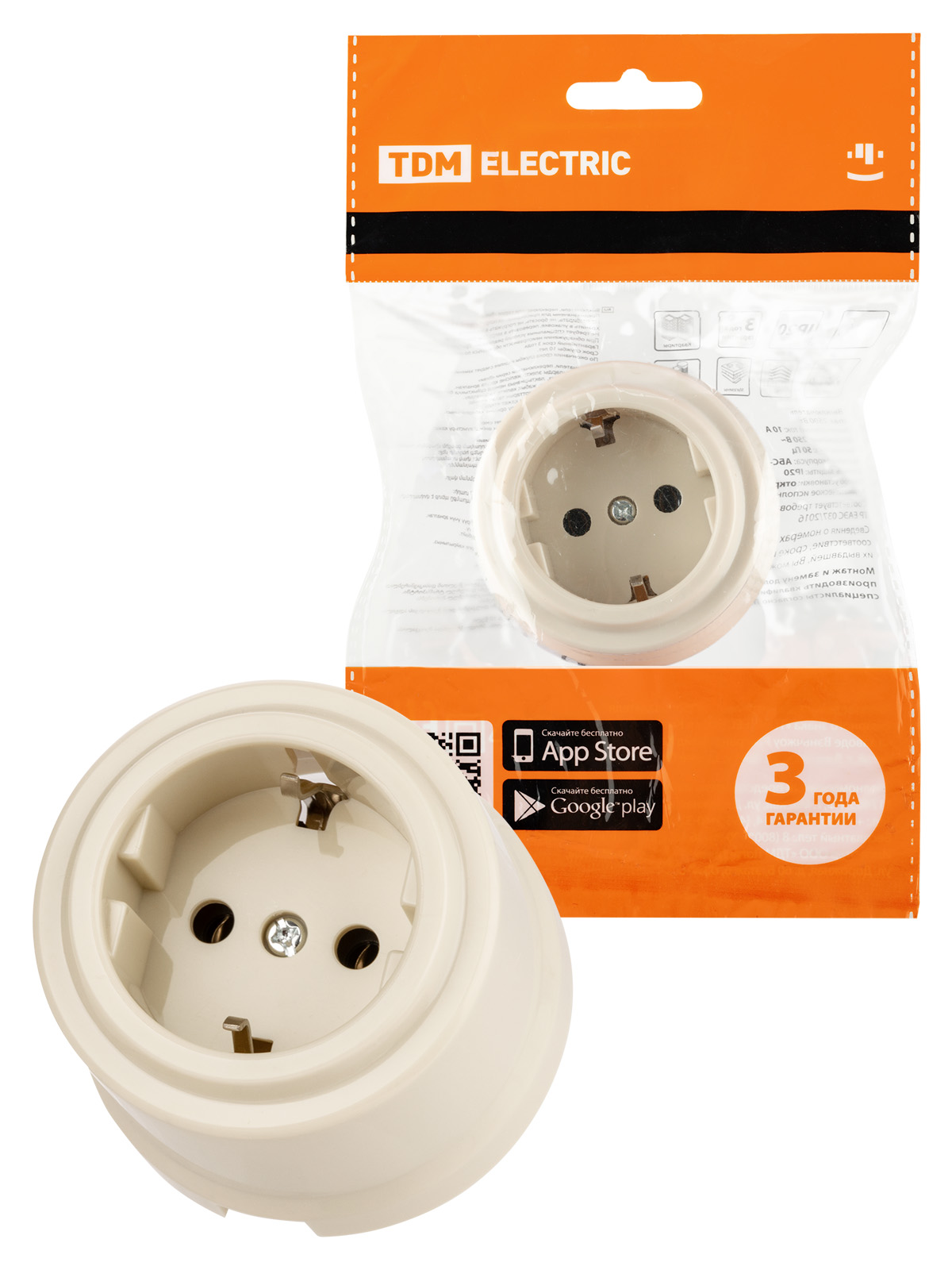 Изображение товара TDM Розетка 2П+З 16A 250V • Виви