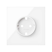 Изображение товара Simon 100 Белый глянец Кит 1 пост, фронт. Накладка на 1 розетку Schuko