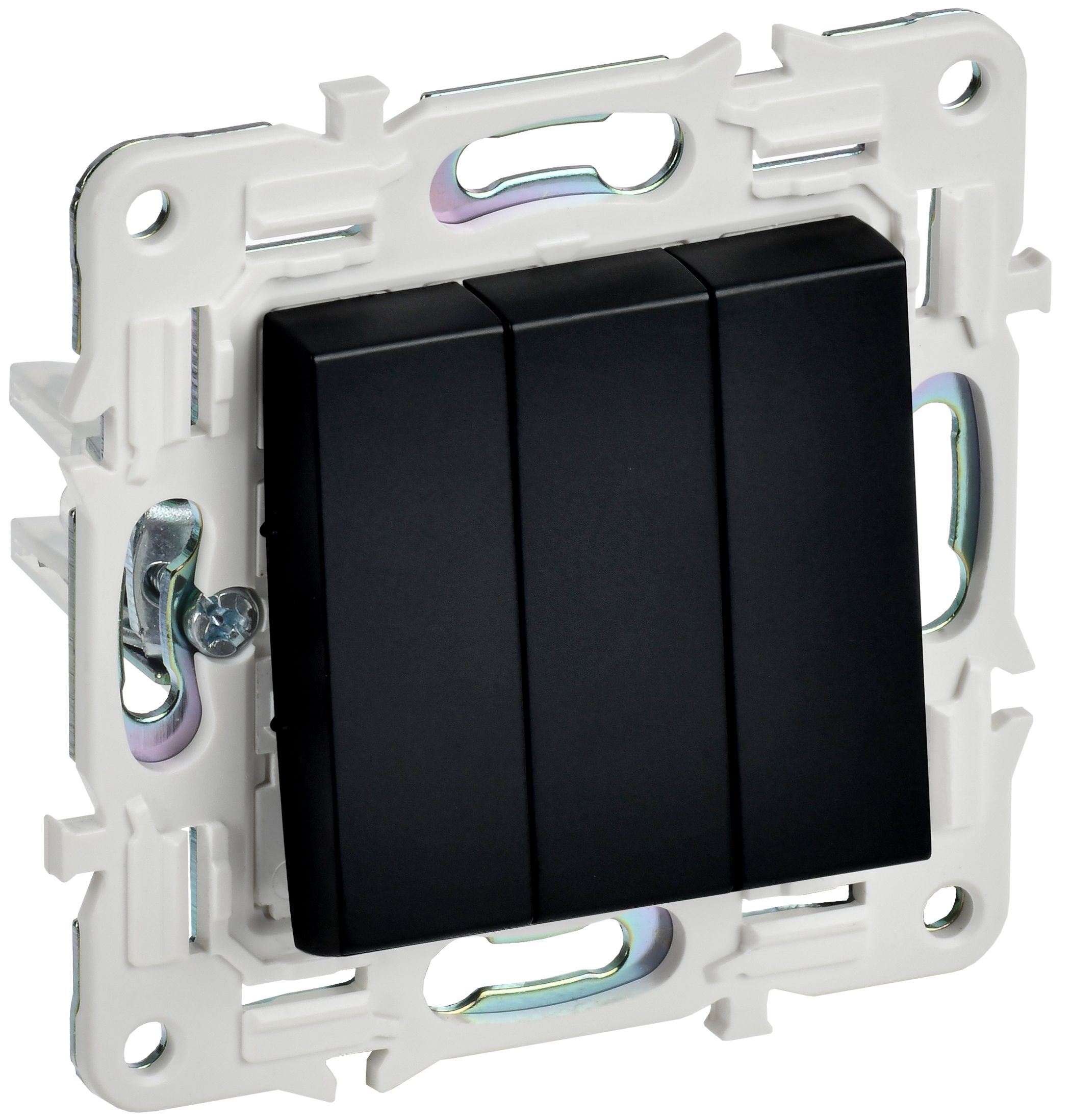 Изображение товара IEK SKANDY Черный Выключатель 3-клавишный 10А SK-V11Bl