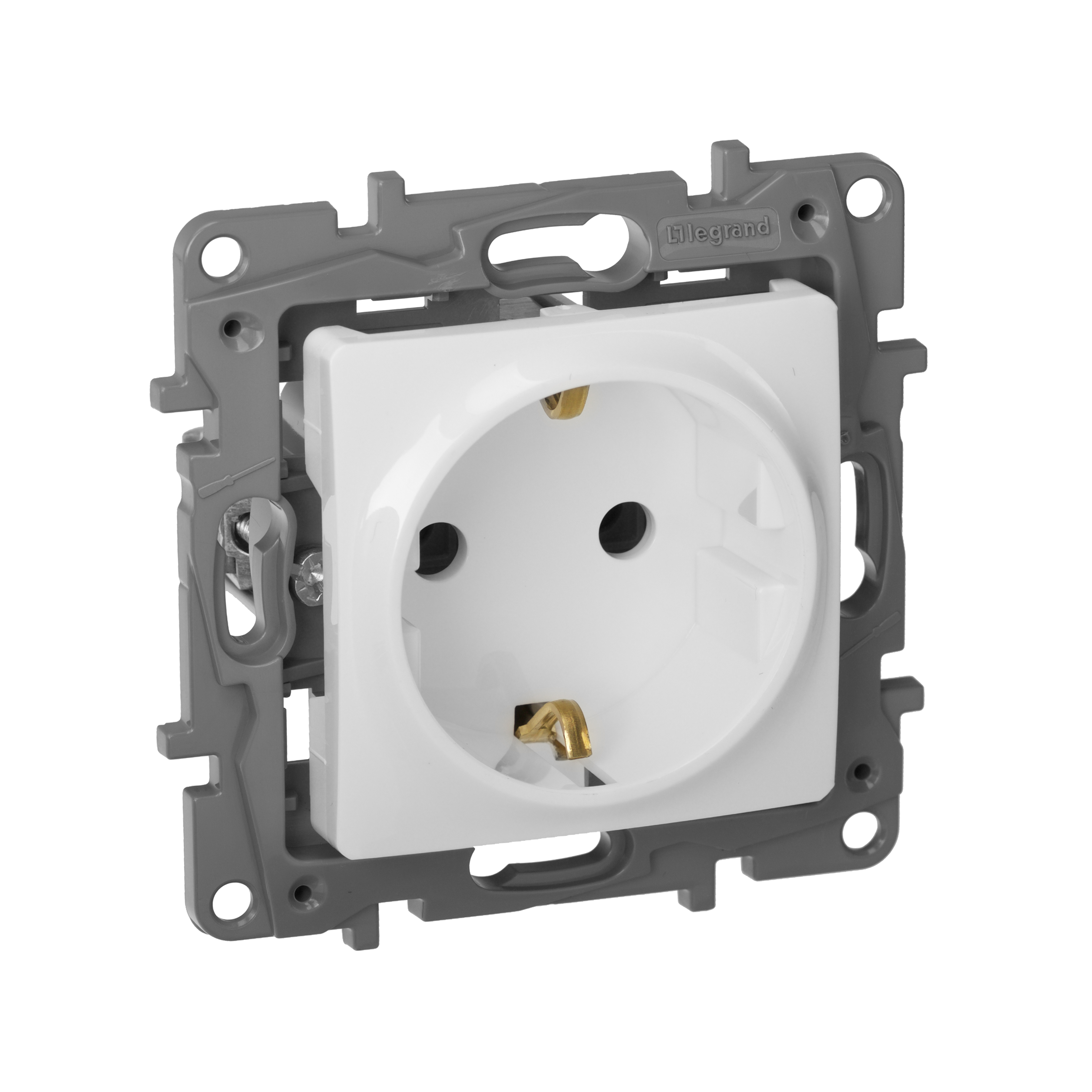 Изображение товара Legrand Etika Белый Розетка с/з, винтовые клеммы.