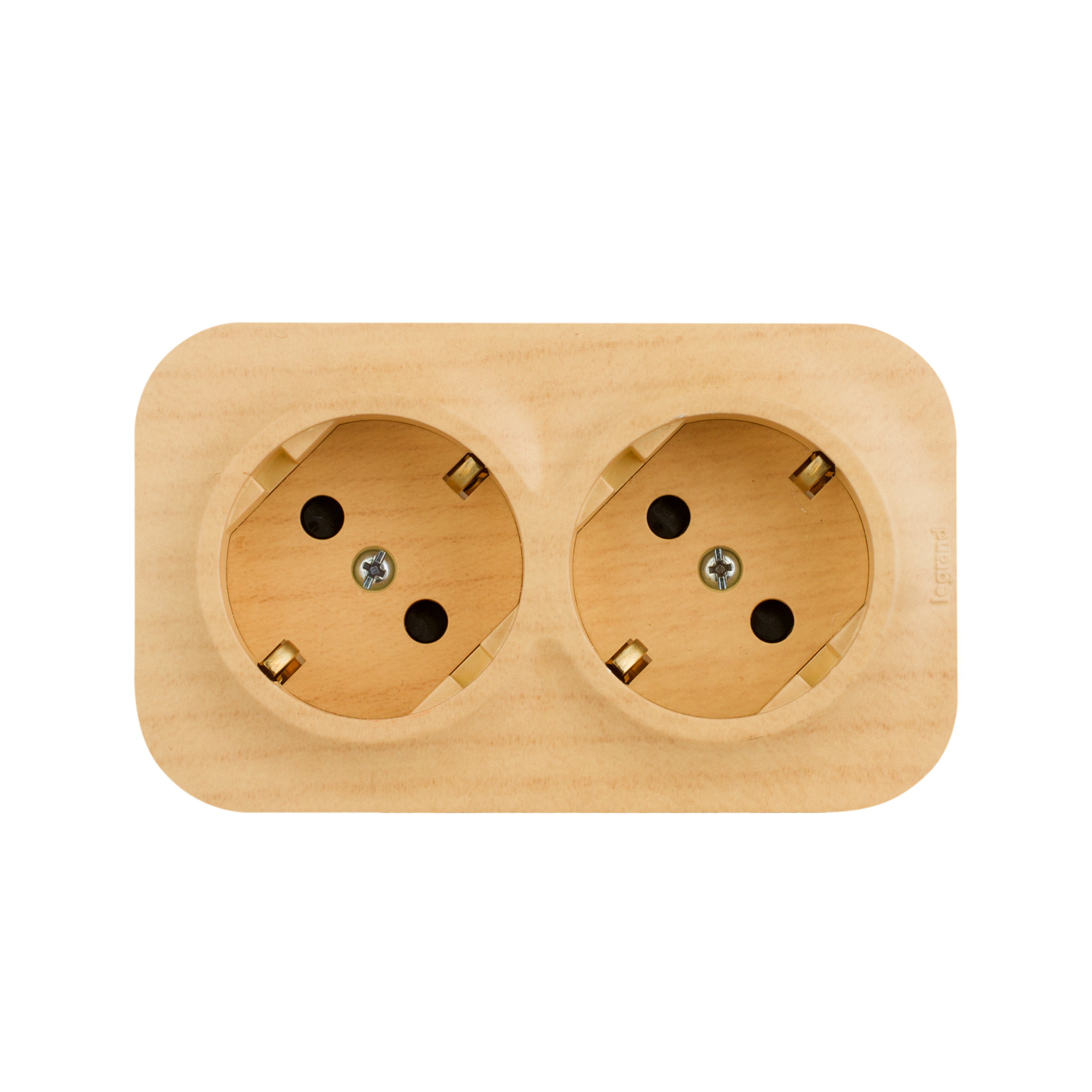 Изображение товара Legrand Quteo IP 20 Дерево Розеточный блок с предварительным подключением 2 x 2К+З с защитными шторками - 16 A - 250 В~.