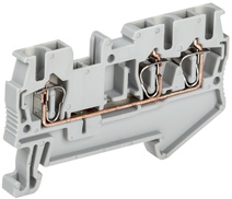 Изображение товара IEK Клемма пружинная КПИ 3в-2,5 3 вывода 31А серый