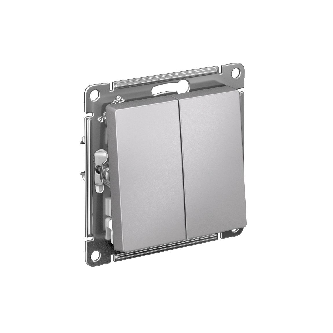 Изображение товара Systeme Electric AtlasDesign Алюминий Выключатель 2-клавишный с самовозвратом, сх.2, 10А, механизм Изображение товара Systeme Electric AtlasDesign Алюминий Выключатель 2-клавишный с самовозвратом, сх.2, 10А, механизм