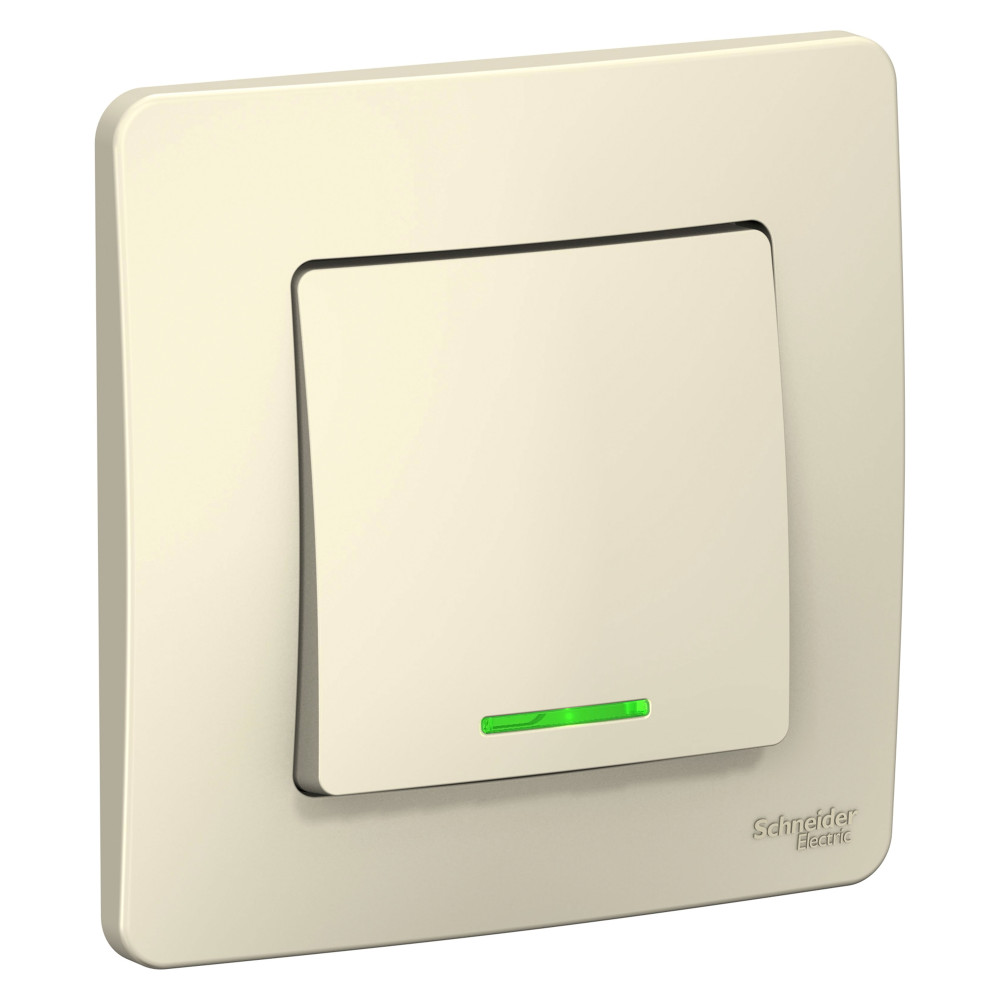 Изображение товара Systeme Electric Blanca внутр Молочный Выключатель 1-клавишный с подсветкой, 10А, 250B