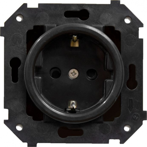 Изображение товара BIRONI Шедель Пластик Черный Розетка с/з (скрытый монтаж)