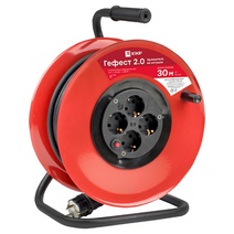 Изображение товара EKF PROxima Удлинитель на катушке "Гефест 2.0" 4 гнезда 30м с заземлением и предохранителем КГ 3*2,5 16А/3,5кВт.