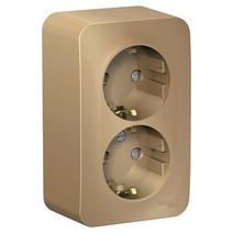 Изображение товара Systeme Electric Blanca наруж Титан Розетка 2-ая с/з со шторками 16А, 250В, изолир. пластина