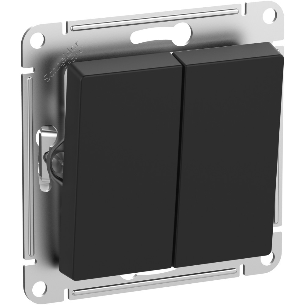 Изображение товара Systeme Electric AtlasDesign Aqua Карбон Выключатель 2-клавишный IP44, сх.5, 10АХ, механизм