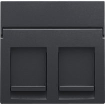 Изображение товара Niko Антрацит Накладка на розетку RJx2